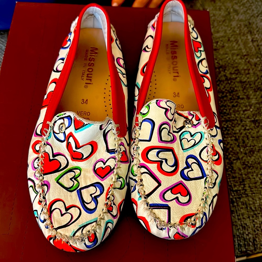 Leather Italian loafers for a big kid